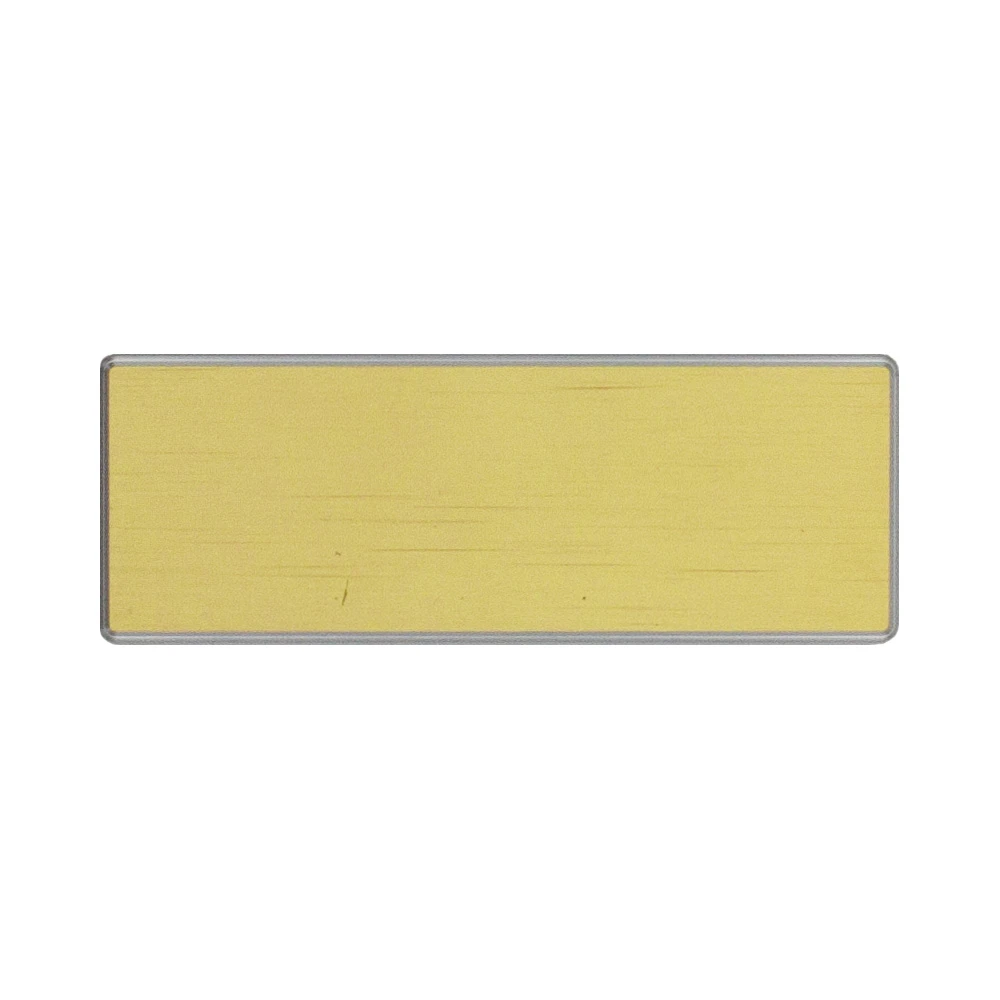Venice rectangular name tag in gold coloured aluminum