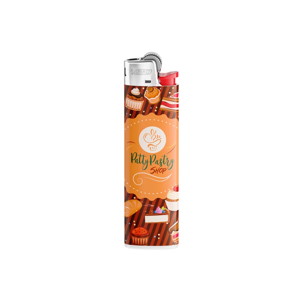 BIC J23 Lighter - orange tändare med reklamtryck