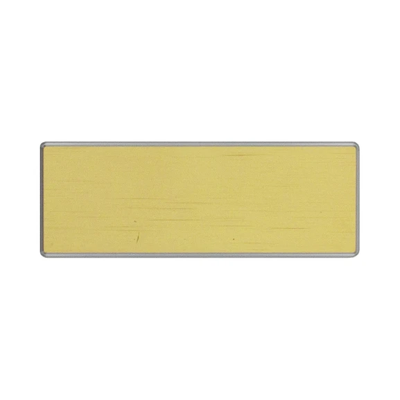 Venice rectangular name tag in gold coloured aluminum