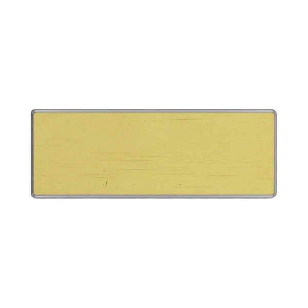 Venice rectangular name tag in gold coloured aluminum