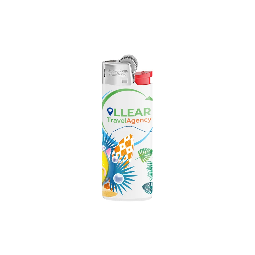 BIC J25 Standard Lighter white with promotional print