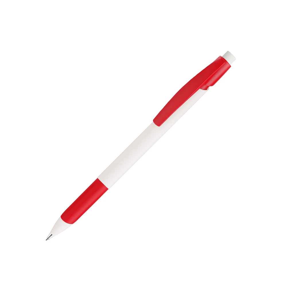 BIC Media Clic Grip vit-röd stiftpenna